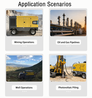 Compresseur d'air à vis portable Atlas Copco XAHS450 avec moteur diesel Cat, 12-25 bars, 10-24 m³/min, pour l'exploitation minière et la construction