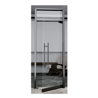 Rejilla de partición para interior, puerta abatible de vidrio de aleación de aluminio, puertas de vidrio con manija templada para, directo de fábrica, 2023