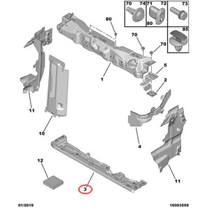 อะไหล่เปลี่ยนถังน้ำด้านหน้า Peugeot Citroen Lower Crossbeam 9675632280 สำหรับ 301 2008 Elysee C3XR C3L C4 Aircross - Product Image 2