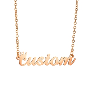 Drop Ship Personalized Name Pendant <b>Necklaces</b> Gold Plated Alloy Heart Key Crown Butterfly Charm Women's <b>Statement</b> Jewelry Gift - Product Image 3