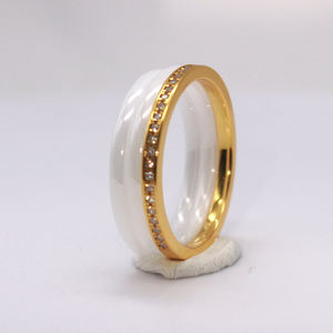 Gostar 세라믹 링 925 스털링 실버 훌륭함 2 + 2 + 2mm 실버 세라믹 밴드 재고 빠른 배송 링 - Product Image 2