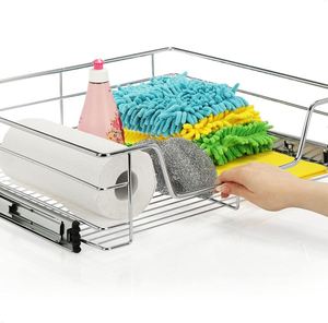 Heavy Duty Metal Pull Out Cabinet Organizer Extendable Sliding Slide Out Pantry <b>Shelves</b> Storage No Punch for Kitchen - Product Image 2