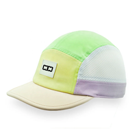 Gorras de Running Ligeras de Nailon con Parche de Cuero Personalizado, Transpirables, Unisex, de 5 Paneles, de Poliéster, con Hebilla Ajustable