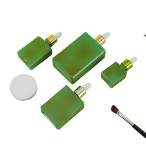 Customized 125ml Lab Glass <b>Bottles</b> Hot Stamping Screw Cap Green Oil <b>Blending</b> Sub-Packaging Square Shape Dark Square Supply - Product Image 2