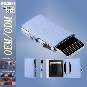 Cartera minimalista delgada de cuero con bloqueo RFID, cartera emergente, popular, venta al por mayor, cartera para hombre - Product Image 1