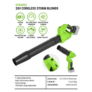 Vertak 20V 无绳吹叶机 5 档可调手持式锂电吹风机，高风量，适用于花园庭院家庭清洁 - Product Image 5