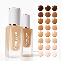 Créez votre logo – Fond de teint liquide mat végétalien 30 ml – Maquillage couvrant – Correcteur imperméable, résistant au transfert et longue tenue
