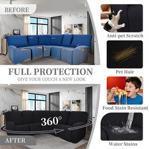 Funda de <span class=keywords><strong>Sofá</strong></span> Impermeable de Alta Calidad con Diseño a Cuadros Negros, Resistente a Arañazos, Elástica, para Uso en Hoteles, Protector de <span class=keywords><strong>Sofá</strong></span> Duradero, Funda para Tapicería - Product Image 6