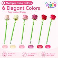 Stylo gel en silicone souple KAIX en forme de rose, écriture fluide, cadeau idéal pour les enseignants et la rentrée scolaire (vente au détail)