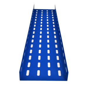 Cannelle porte-câbles perforée en aluminium 100x50 & 200x100mm, revêtement poudré coloré pour la pose de câbles de construction - Product Image 1