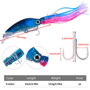 Señuelos de Pesca de Calamar y Pulpo de Agua Salada al por Mayor, 10 cm, 16.6 g, Anzuelo Triple para Capturar Atún en Ríos, Lagos y Pesca en Hielo - Product Image 3