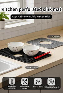 Tapis <span class=keywords><strong>de</strong></span> protection en silicone pour évier <span class=keywords><strong>de</strong></span> cuisine, grille antidérapante et résistante à la chaleur pour le <span class=keywords><strong>fond</strong></span> central <span class=keywords><strong>de</strong></span> l'évier, gris, pour style ferme - Product Image 3