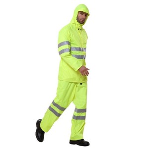 Prix <span class=keywords><strong>d</strong></span>'usine du fabricant, vêtements de travail imperméables de haute qualité, combinaison de travail haute visibilité pour hommes, vêtements de sécurité, <span class=keywords><strong>ensemble</strong></span> de veste de pluie réfléchissante - Product Image 3