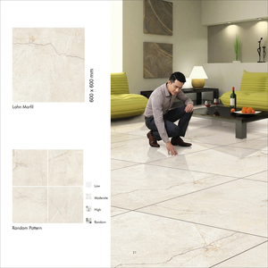 Carreaux de porcelaine polis brillants de 60x60 cm de la marque Vistaar, produits en Inde, 24x24 pouces, beige ivoire Bianco glacé - Product Image 2