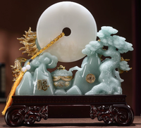 Figurine décorative Feng Shui en résine peinte à la main, style chinois, motif cheval, cadeau de vacances pour salon ou télévision