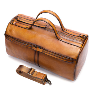 <span class=keywords><strong>Bolsa</strong></span> de Viaje de Cuero Genuino para Hombre, Estilo Bolso de Mano Vintage, con Cordón, Capacidad de 20-35L, Impermeable, para Uso Profesional y Deportivo - Product Image 6