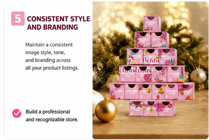 Unique 19 Days <b>Christmas</b> Tree Advent Calendar <b>Box</b> with Drawers Pink Cartoon Print Rigid Paperboard Mystery <b>Box</b> for Wholesale - Product Image 2
