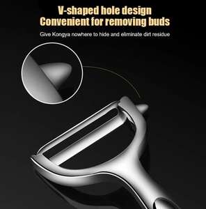 Éplucheur <span class=keywords><strong>de</strong></span> légumes ergonomique en acier inoxydable en forme <span class=keywords><strong>de</strong></span> Y 1 pièce avec poignée antidérapante pour pommes <span class=keywords><strong>de</strong></span> terre <span class=keywords><strong>et</strong></span> autres légumes - Product Image 4