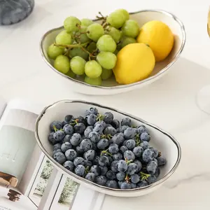 Customized Series Pattern Royal Ware White Porcelain Ceramic 2 layer Fruit Bowl Sets For Party