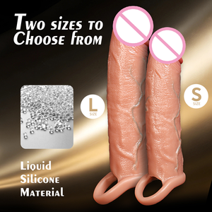 Control Remoto, Funda Realista de Silicona Líquida con 9 Vibraciones, Condón Acanalado y Extensor Eléctrico Hueco, Juguete para Retrasar la Eyaculación - Product Image 6