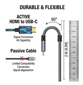 Cable HDMI Activo a USB-C 4K 60Hz para Gafas de Realidad Aumentada, Compatible con Xreal Air 2, <span class=keywords><strong>Rokid</strong></span> <span class=keywords><strong>Max</strong></span>, Viture One, PS5/Switch - Product Image 4