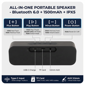 Altavoz TWS Dual de 5W con Resistencia al Agua IPX5, Caja de Sonido Estéreo Portátil OEM para Acampar al Aire Libre - Product Image 3