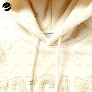 XUCHANG Original haute qualité hommes <span class=keywords><strong>Beige</strong></span> Logo personnalisé conception 100% coton lourd cravate teinture en détresse <span class=keywords><strong>à</strong></span> <span class=keywords><strong>capuche</strong></span> - Product Image 2