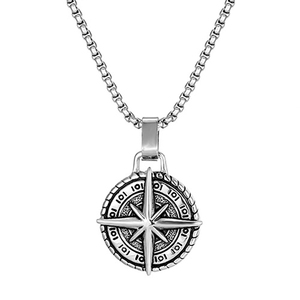 Collar con Colgante de Brújula Vintage SYX de Acero Inoxidable, Estilo Náutico, para Hombre, Inspirado en el <span class=keywords><strong>Cristianismo</strong></span>, para Aniversario - Product Image 2