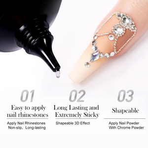 BORN PRETTY 3D Chrome Nail Glue Gel 30ml Super Strong Non Wipe Rhinestone Glue <span class=keywords><strong>para</strong></span> frotar Nail Powder 3D Sculpting Nail Art Design - Product Image 6