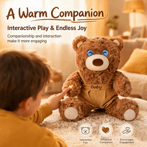 Ours en peluche intelligent AI, yeux bleus, multilingue, CE CPC, mode conversation vocale, unisexe, pour fêtes - Product Image 2