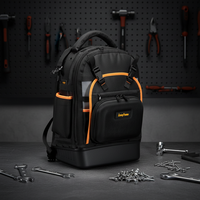 Sac à outils souple en tissu nylon imperméable avec fond rigide antichoc, étui à lunettes, sac à dos structuré à fond rigide