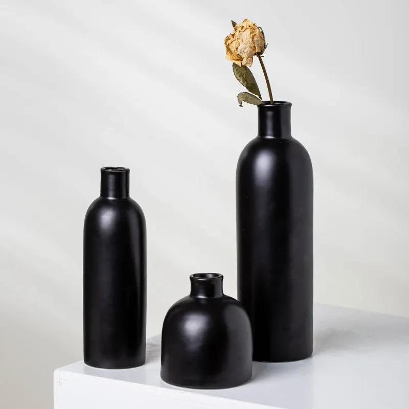 YUANWANGOEM/ODMカスタム花瓶北欧スタイルセラミック磁器シリンダー花瓶装飾花瓶