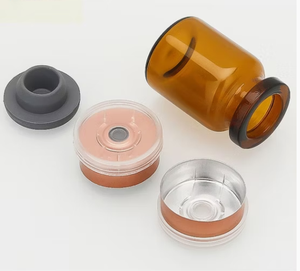 12ml/30ml amber glass vial, empty glass packaging bottle, with matte gold/silver cap, custom lid color supported - Product Image 4