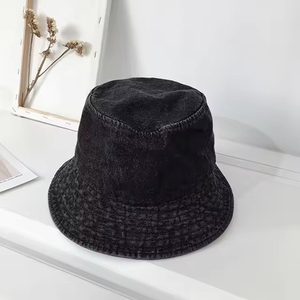 Wholesale Silk Screen Printed Wide Brim Denim Bucket <b>Hat</b> Vintage Summer Fishing <b>Hat</b> <b>for</b> Men Women Solid Color Street Hip Hop - Product Image 4
