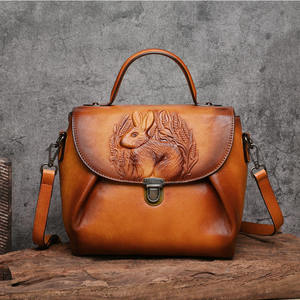 Sac à main AndoBag rétro à rivets pour femmes, en cuir de vache véritable, sac à bandoulière pour le travail et les déplacements, sac à main pour femmes 2032 - Product Image 3