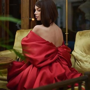 Vestido <span class=keywords><strong>de</strong></span> Noche Estilo Francés, Corte A, Hombros Descubiertos, Mini Vestido <span class=keywords><strong>de</strong></span> Cachemira para Fiestas <span class=keywords><strong>de</strong></span> Cumpleaños y Uso Diario, Elegante y <span class=keywords><strong>de</strong></span> Alta Gama, Talla Pequeña - Product Image 3