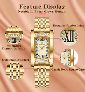 Reloj de Pulsera de Cuarzo para Mujer Reward 21551L, Elegante y Lujoso, Correa de Acero Inoxidable, Diamantes Luminosos, Estilo Vintage Informal - Product Image 4