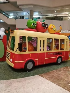 Escultura de Autobús Gigante de Fibra de Vidrio con Diseño de Dibujos Animados |   Instalación Artística de Vehículos Lúdicos para Museos Infantiles, Guarderías y Plazas Comerciales - Product Image 2