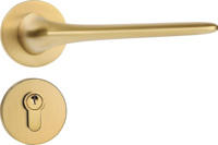 Poignée de porte moderne en laiton pour intérieur, double panneau, pour salle de bain, en cuivre pur