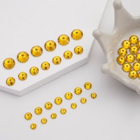 Perles de strass brillantes en résine époxy topaze claire de 5 mm, à dos plat, trou central, à coudre, pour la fabrication de colliers en Y et fournitures de bijoux