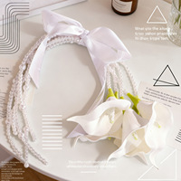 Bouquet de mariée moderne en fleurs artificielles Calla Lily Pearl, nouvelle arrivée pour les fêtes, les expositions commerciales, la photographie et la décoration