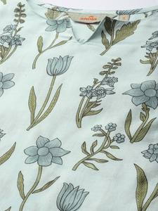 Floral Printed Pure Cotton Kurta with <b>Trousers</b> & With Dupatta - Product Image 3