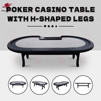 Table de poker professionnelle de 94 pouces de qualité casino pour 10 joueurs personnalisable pour le divertissement et le jeu en club