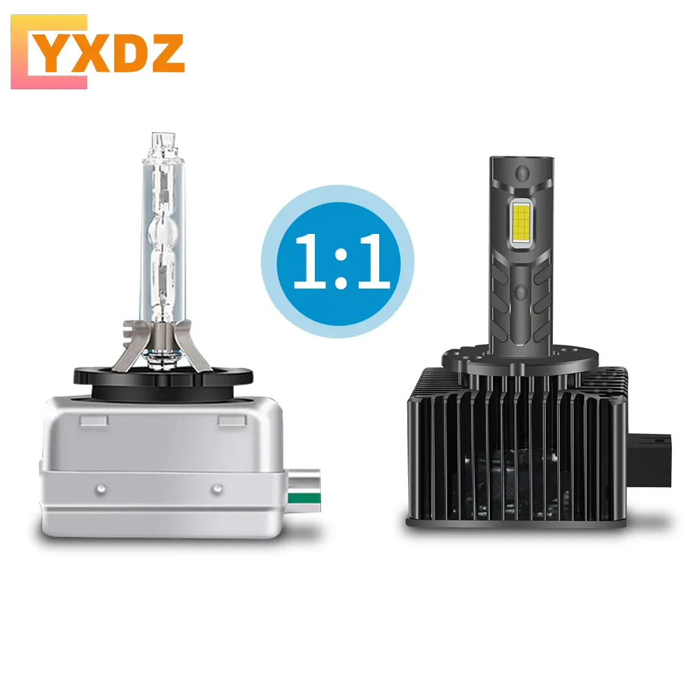 YXDZ D3S phares LED HID D1S D2S D4S D5S D8S D1R D2R D3R Turbo LED puce CSP recto-verso 6000K 90W Plug & Play remplacement HID