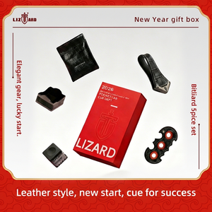 LIZARD Genuine Leather Strong Magnetic <strong>Snooker</strong> Chalk Case New Year <strong>Gifts</strong> for 1/2 Pool Cue - Product Image 4