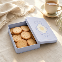 Boîte en métal rectangulaire personnalisée pour cartes à collectionner, autocollants, artisanat, vente en gros, emballage alimentaire personnalisé en métal pour biscuits