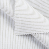 Tissu Popeline Rayé Teint en Fil Respirant et Écologique 55 % Lin 45 % Coton pour Chemises Formelles, Décontractées et Uniformes Homme, Femme, Enfant