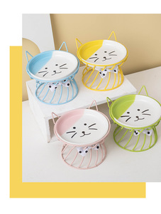 Plato de Cerámica <span class=keywords><strong>para</strong></span> Mascotas Garfield, de Gran Diámetro, Ecológico, Impermeable, con Patas Altas <span class=keywords><strong>para</strong></span> Protección del Cuello, Poco Profundo - Product Image 5