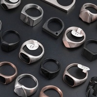 Statement-Design Edelstahlringe Großhandel Klobiger Fingerschmuck Herstellerpreis Gemischte Mode Amerikanischer Stil 2024