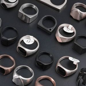 Bagues en acier inoxydable au design affirmé, bijoux massifs pour doigts, vente en gros, prix fabricant, styles variés, mode américaine 2024 - Product Image 5